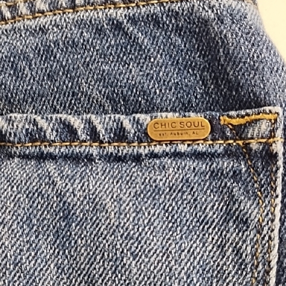 Button Front 100% Cotton Denim Jean Shorts Distressed Cut-Off Style - Picture 11 of 13